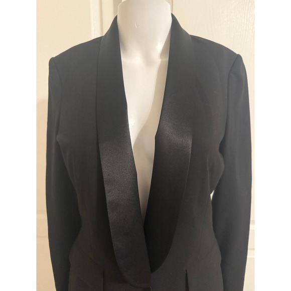 BCBGMAXAZRIA Black Tuxedo Blazer Shawl Collar Satin Lapel Women XS - Picture 2 of 6